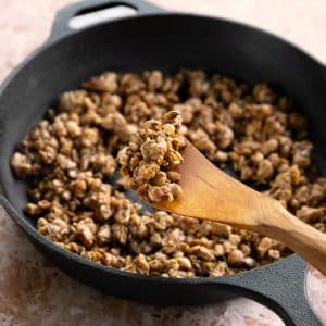 easy vegan tempeh sausage crumbles