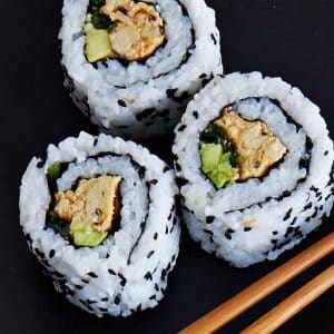 Vegan Spicy Tempeh Sushi Rolls