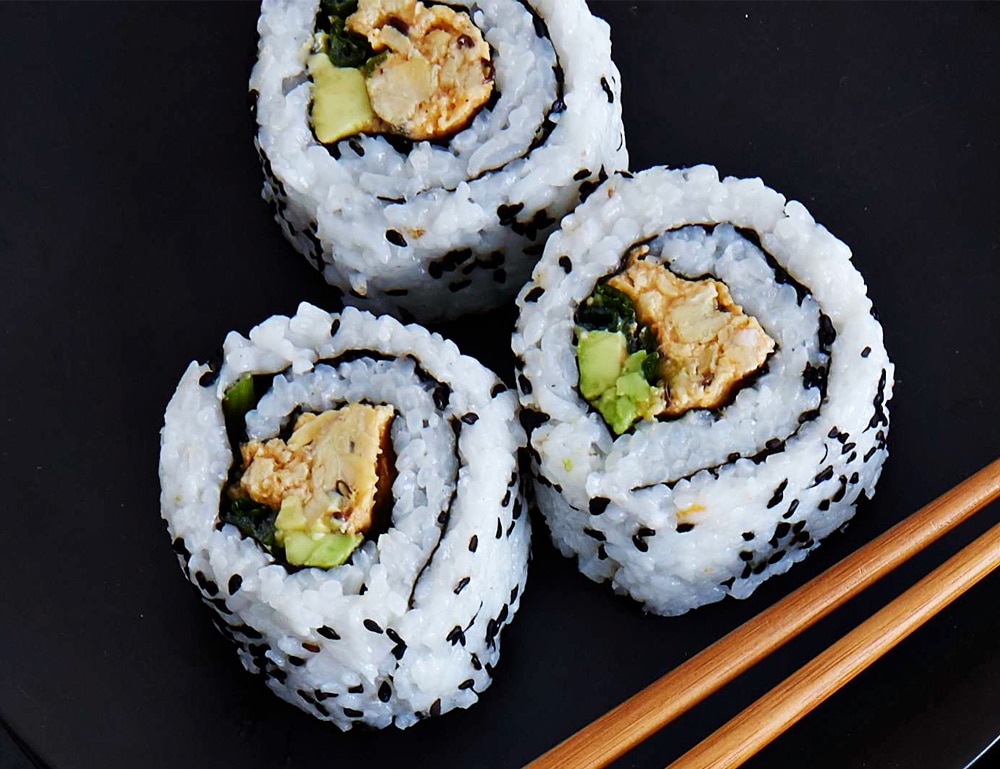 Vegan Spicy Tempeh Sushi Rolls