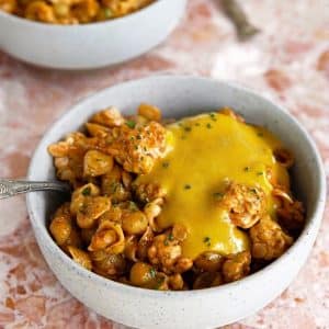 Tempeh helper, a vegan hamburger helper copycat