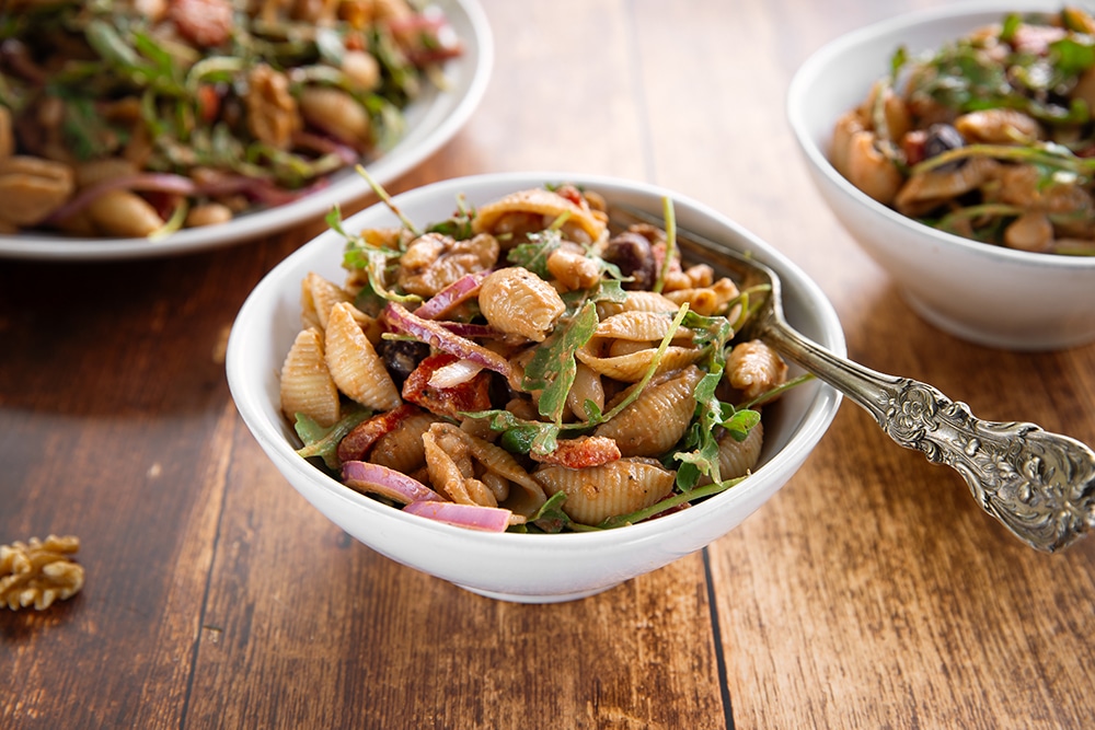 Oil-free vegan italian pasta salad