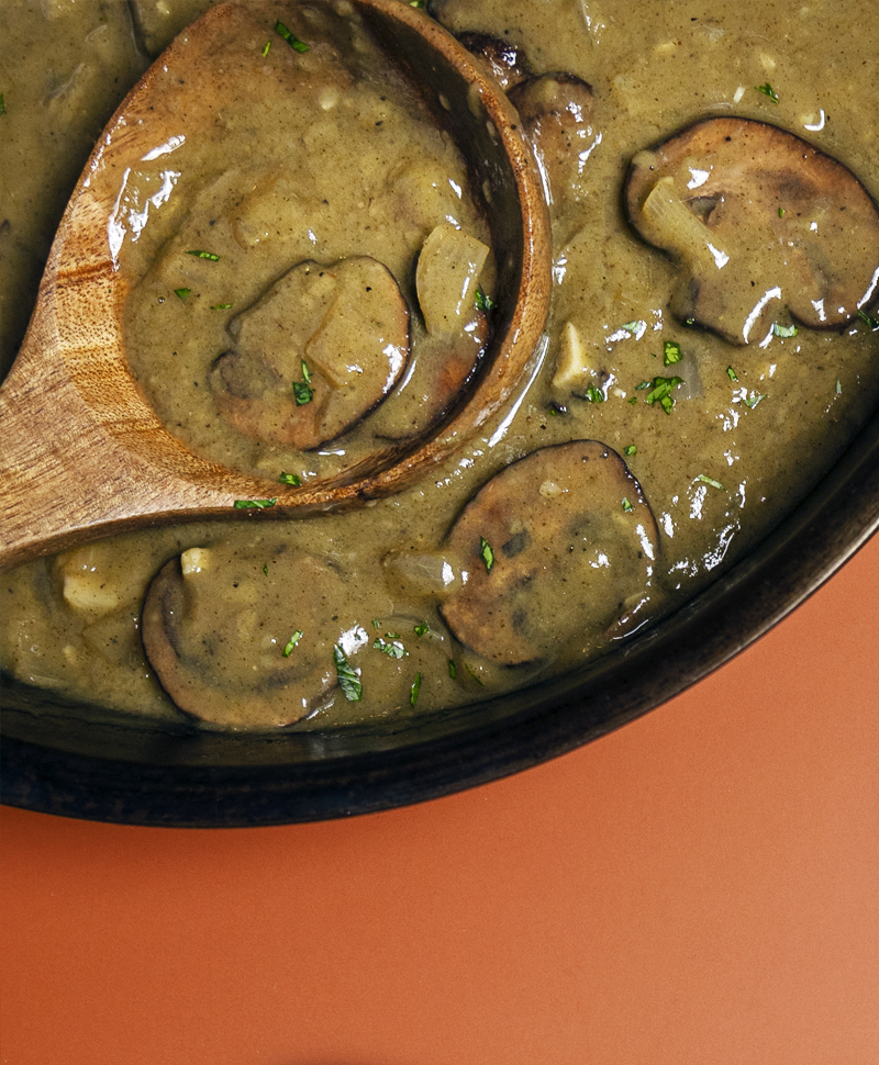 Easy mushroom gravy made with simple ingredients