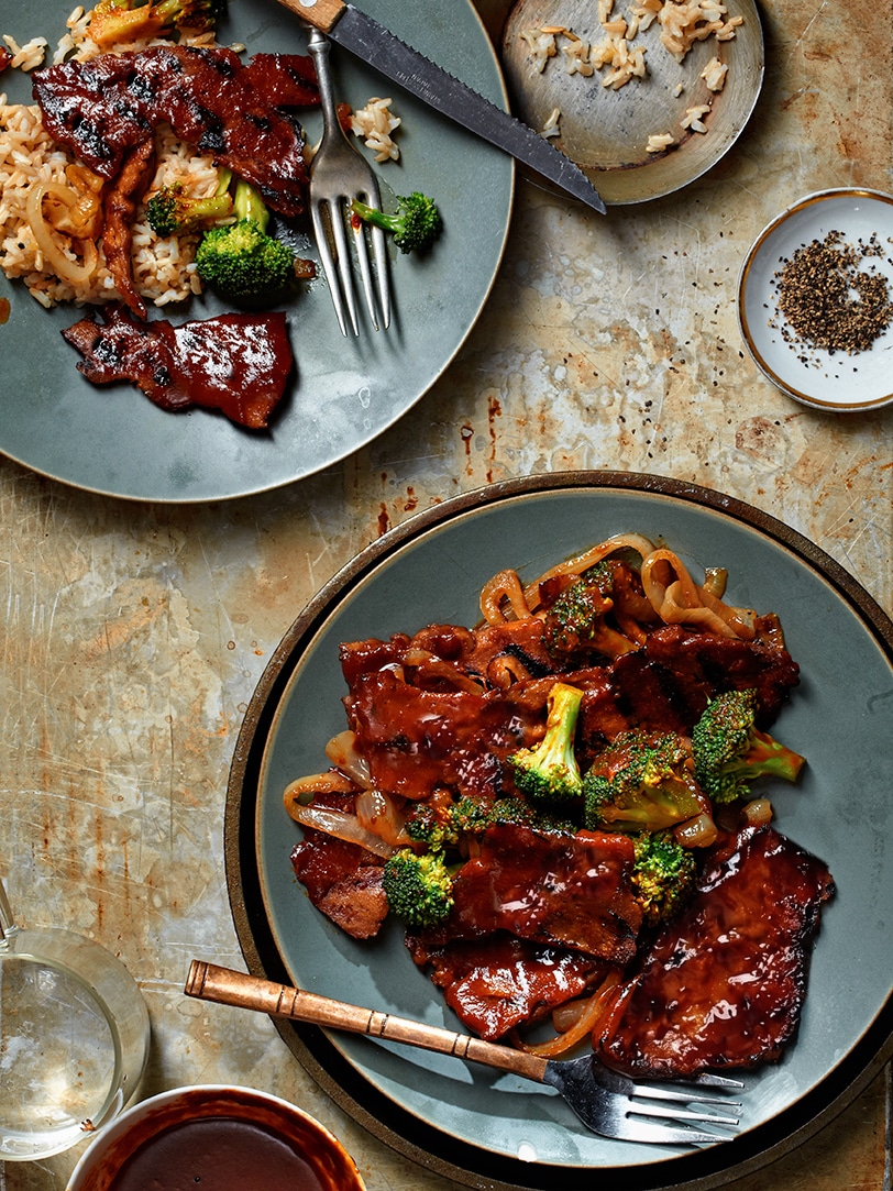Seitan And Broccoli Stirfry With Pantry BBQ Sauce