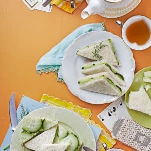 Vegan avocado cucumber tea sandwiches