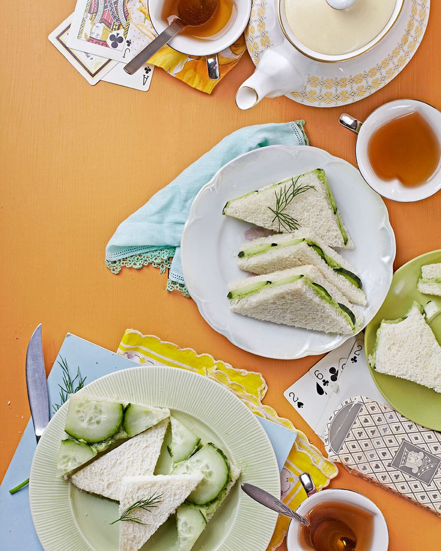 Vegan avocado cucumber tea sandwiches