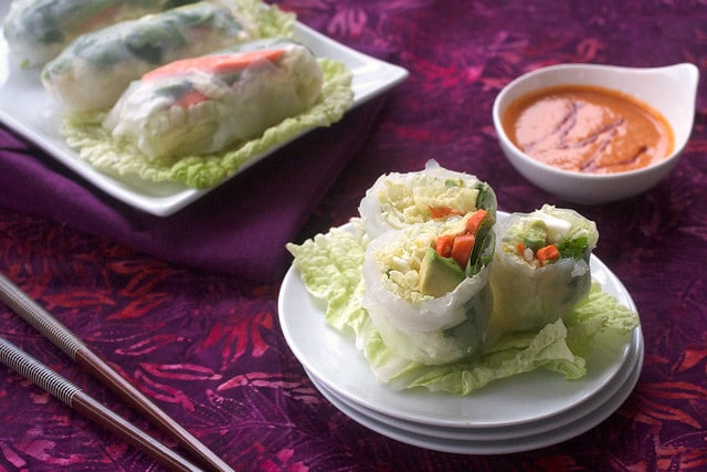 Easy vegan rice paper rolls