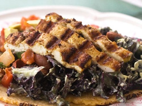 Curry Tofu Tacos With Pintos & Kale Slaw