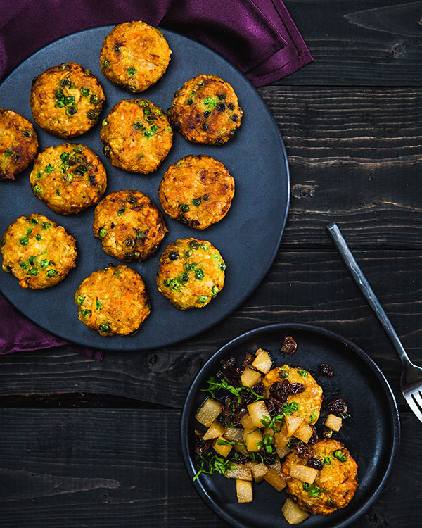 Samosa-Spiced Latkes With Pear Chutney