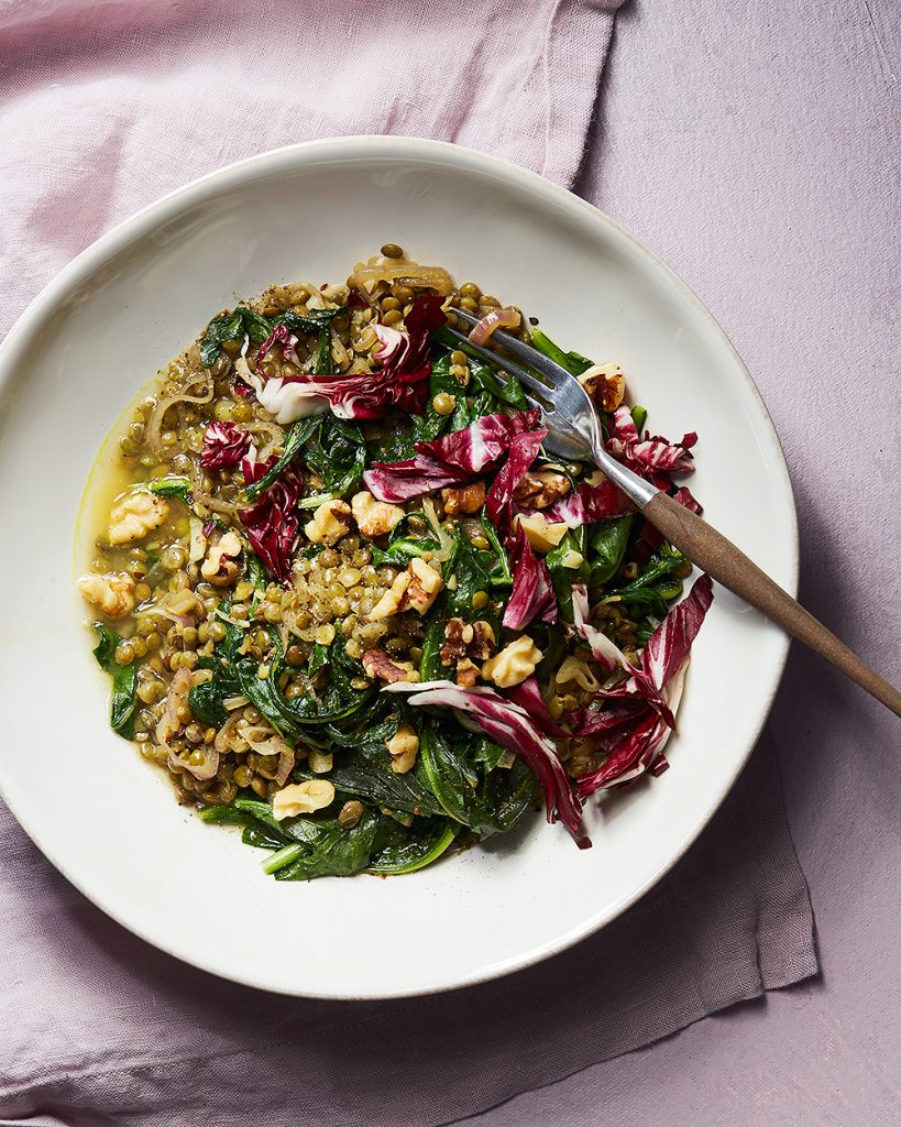 Sauteed Lentils & Dandelion Greens