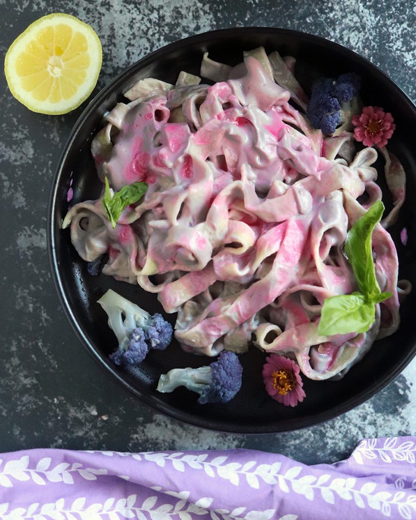 Tie-Dye Purple Cauliflower Alfredo