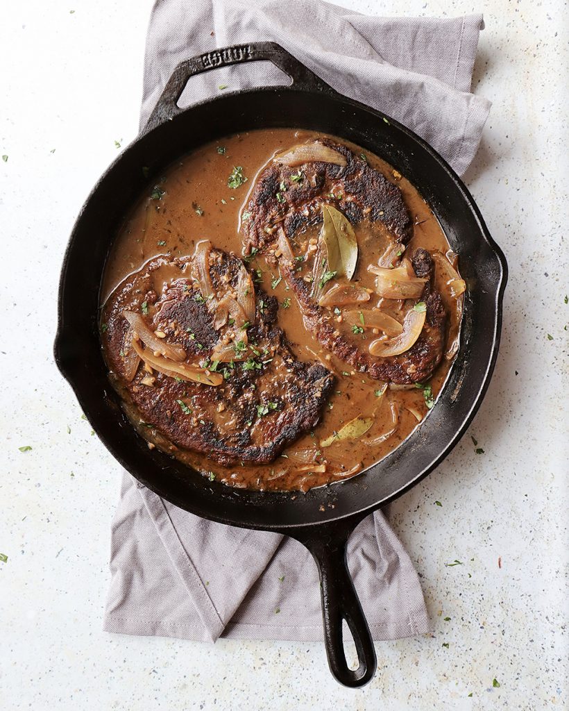 Cast Iron Seitan Steak & Onions