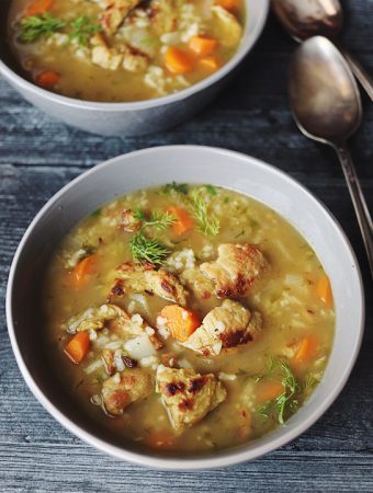 Vegan Chick’n & Rice Soup