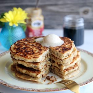 Vegan Sausage Oatmeal Pancakes