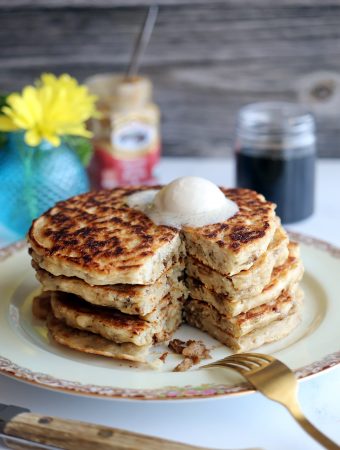 Vegan Sausage Oatmeal Pancakes