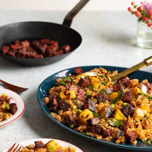 Vegan Mango Pork Fried Rice