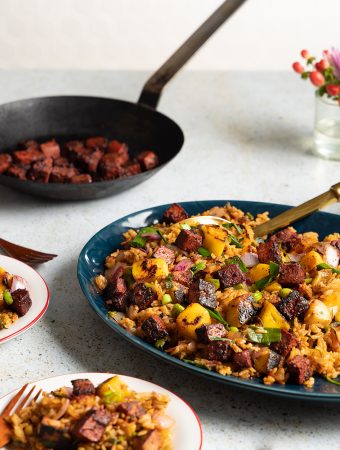 Vegan Mango Pork Fried Rice