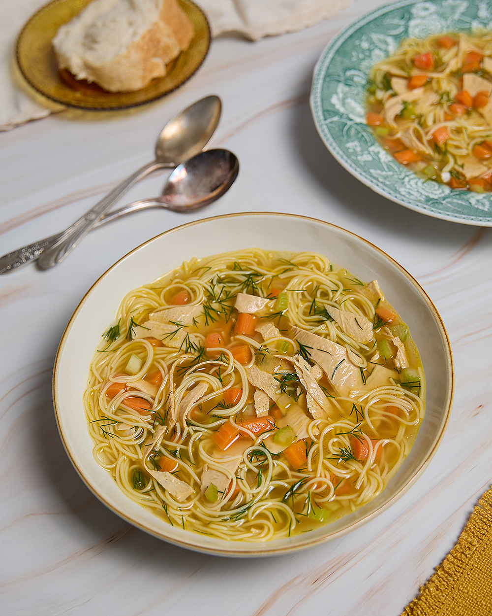 Vegan Yuba Chick'n Noodle Soup