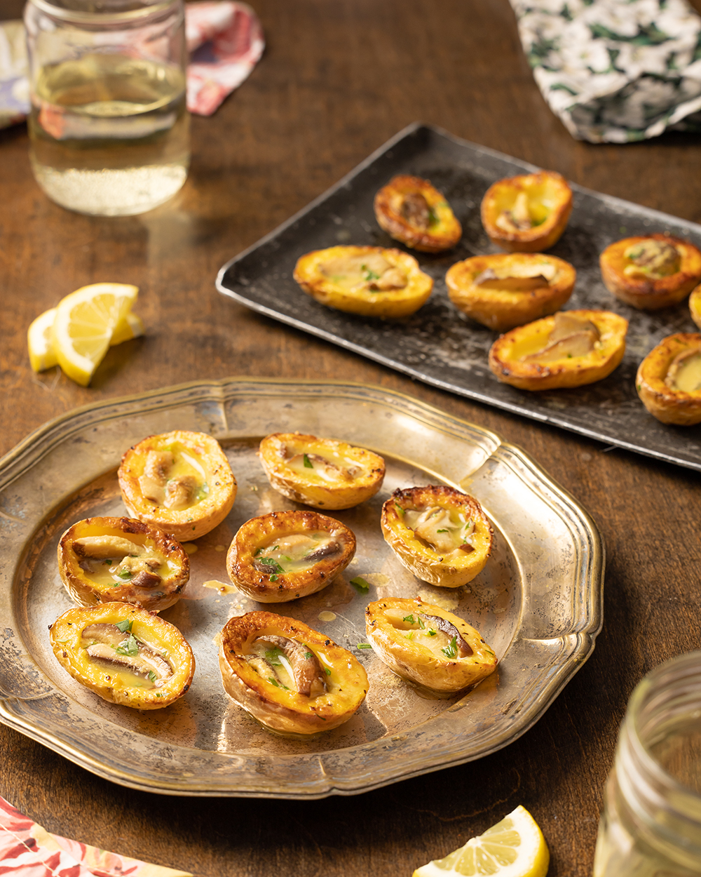 Vegan oysters made out of potatoes