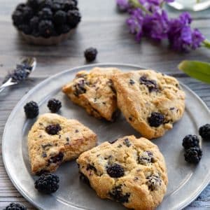Blackberry Lavender Scones. Easy, vegan and quick.