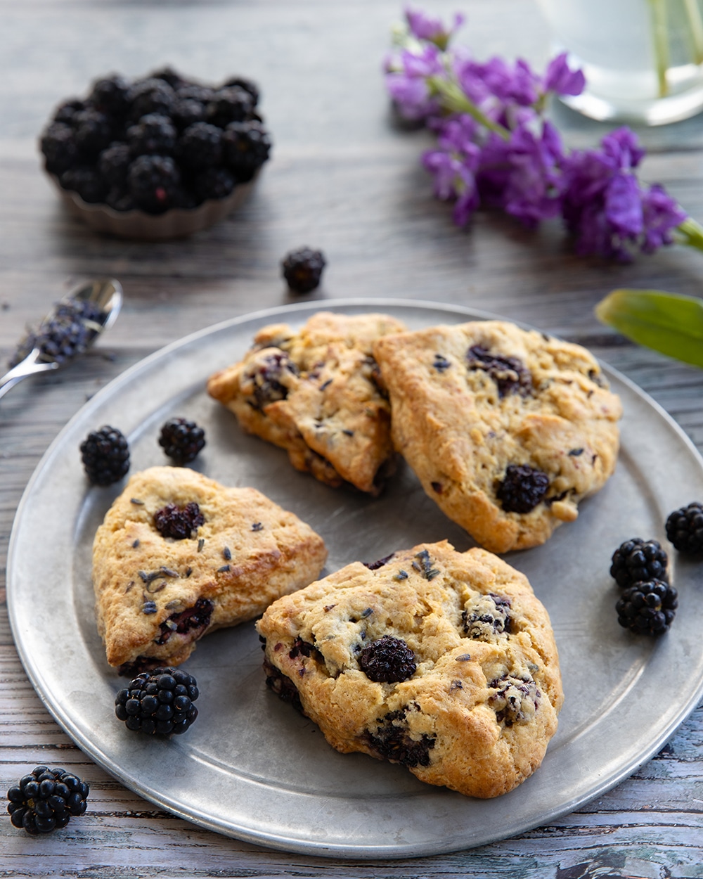 Blackberry Lavender Scones. Easy, vegan and quick.