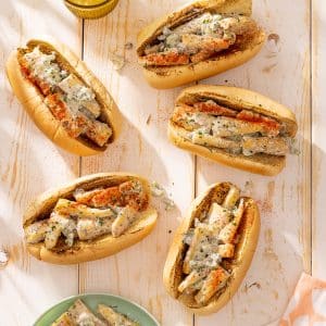 Vegan lobster rolls made out of parsnips