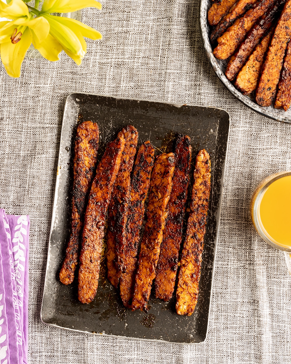 Easy crispy smoky tempeh bacon recipe
