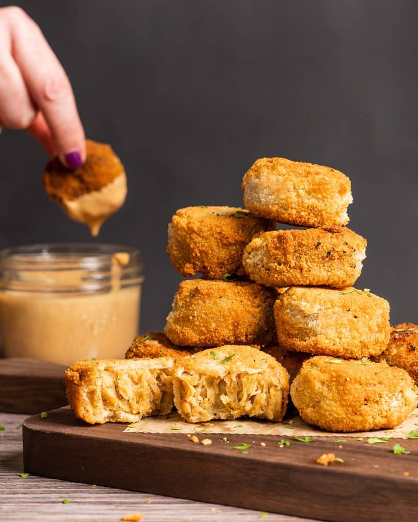 Vegan chicken nuggets. Homemade, crispy, shreddy and wonderful