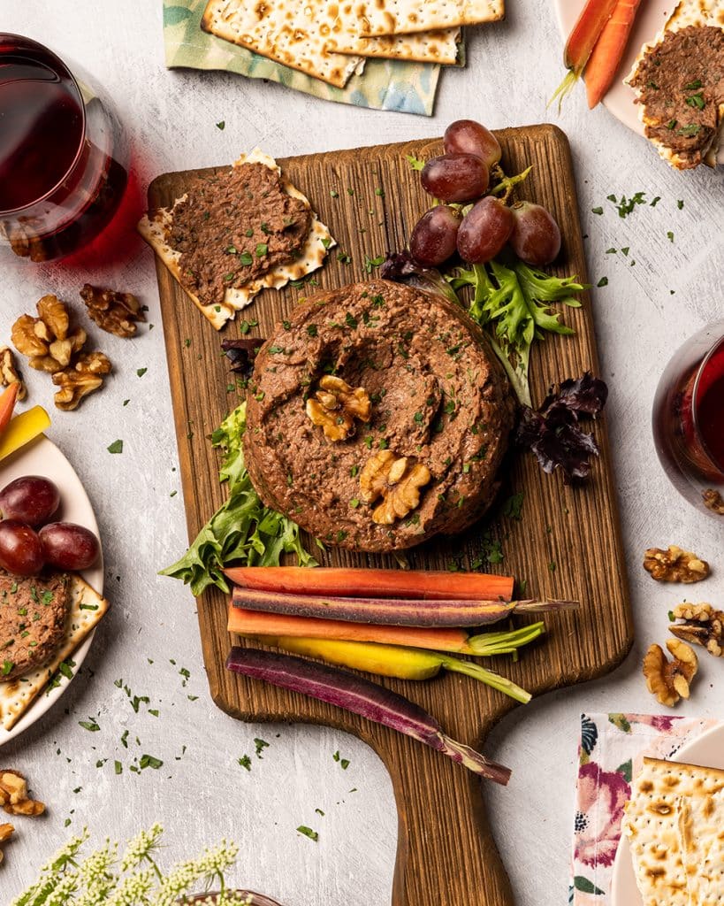 Vegetarian chopped liver straight from the Brooklyn deli counter