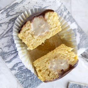 Vegan Boston Cream Cupcakes with pastry cream