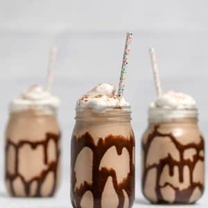 Homemade vegan chocolate milkshakes, no ice cream required, no churn required