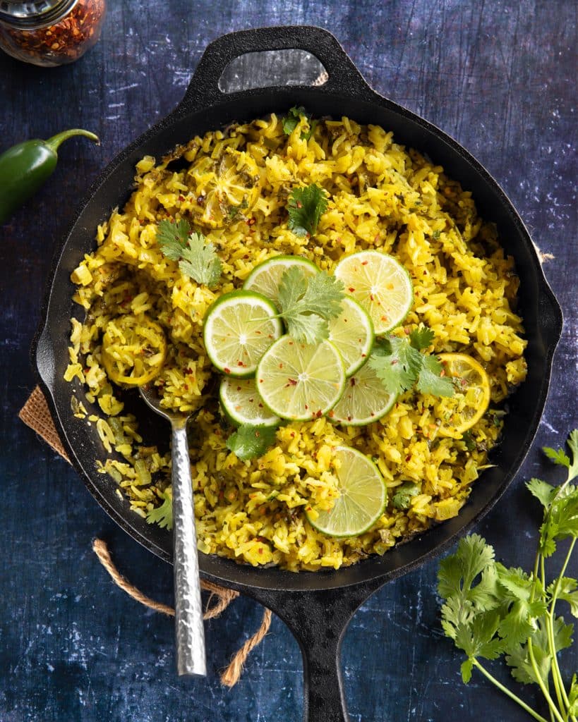 Vegan baked cilantro lime rice