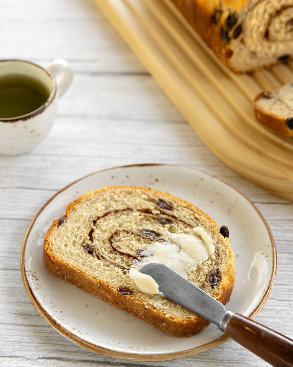 Vegan cinnamon raisin bread