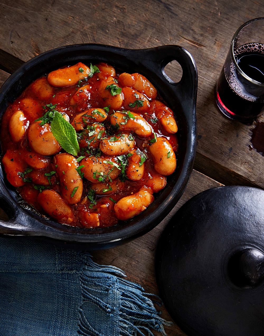 Vegan gigantes baked beans in tomato herb sauce