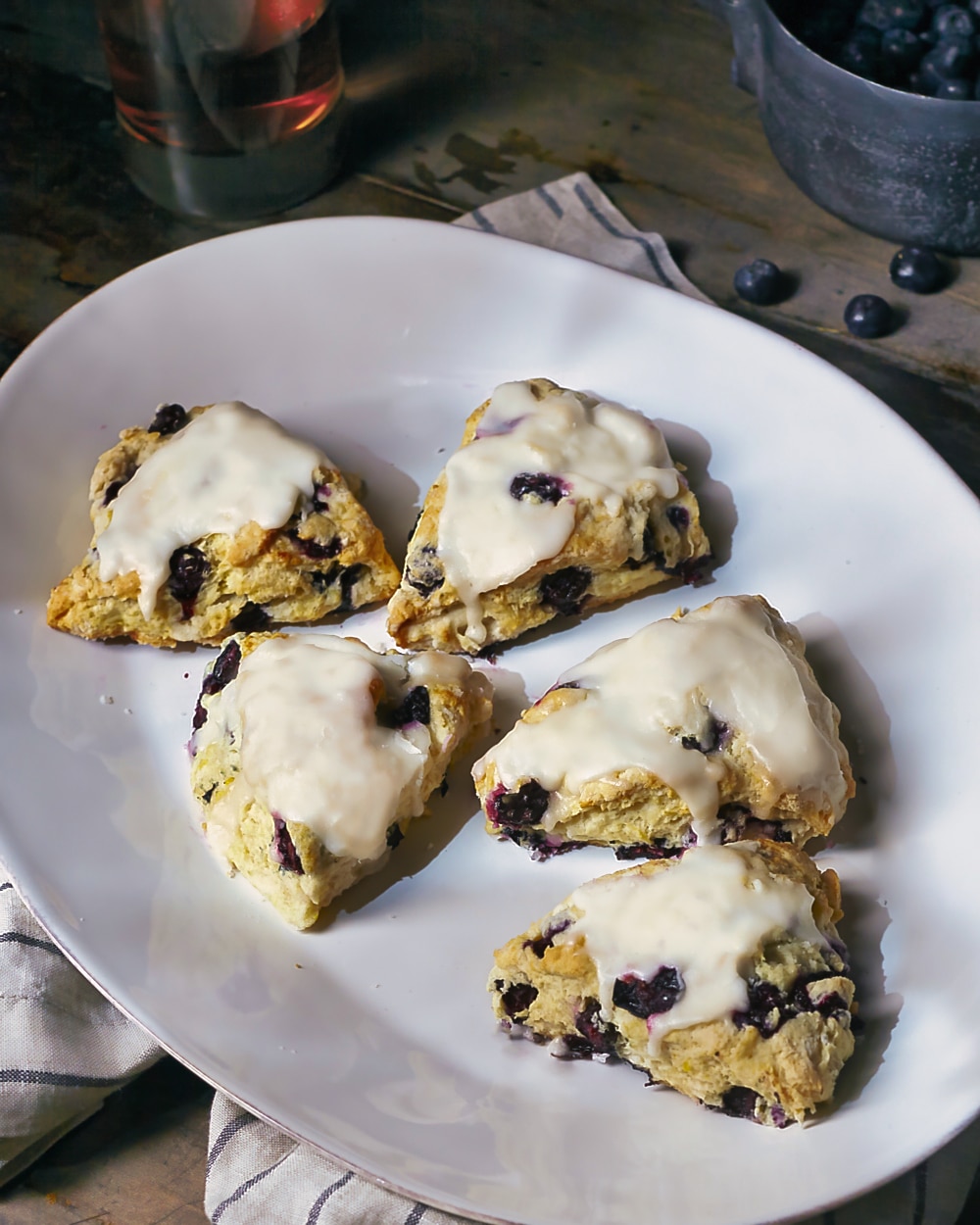 Vegan Glazed Blueberry & Meyer Lemon Scones