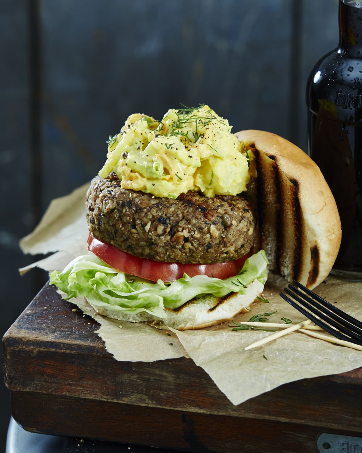 Vegan veggie burgers for the grill