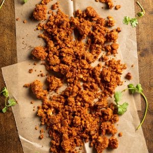 Vegan chorizo recipe made with sundried tomato and walnuts