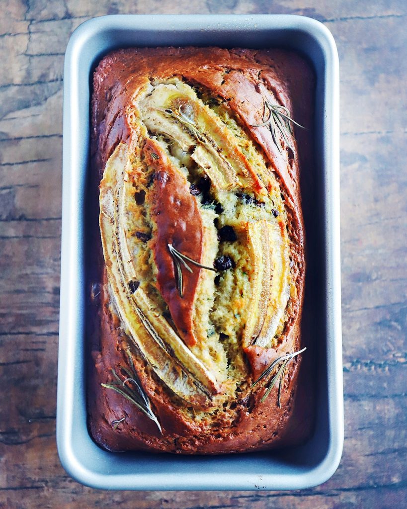 Vegan Rosemary Chocolate Chip Banana Bread