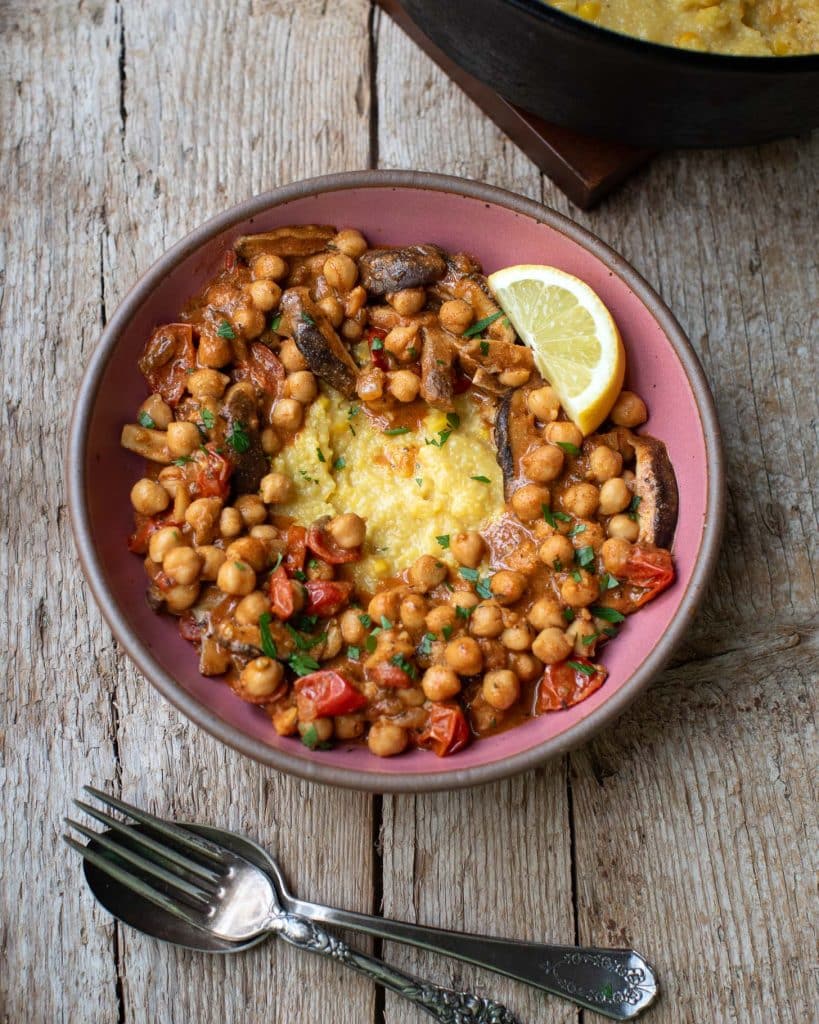 Vegan play on shrimp and grits. Shrooms and grits!