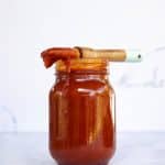 Homemade bbq sauce recipe with a brush on top