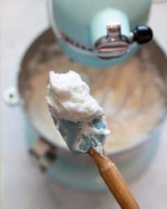 vegan buttercream on a spatula