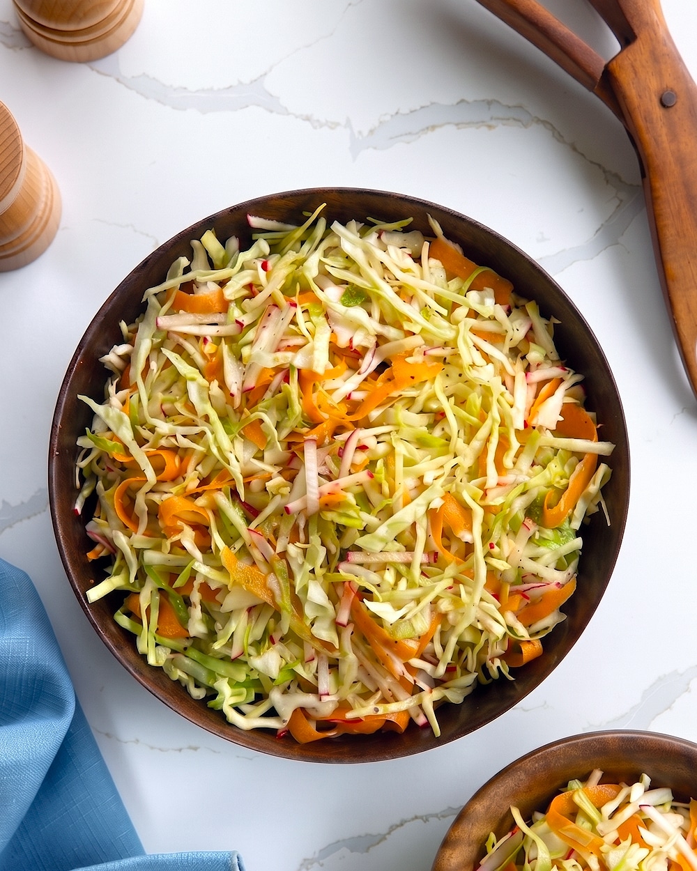 Easy vegan coleslaw with no mayo, perfect for picnics and cookouts