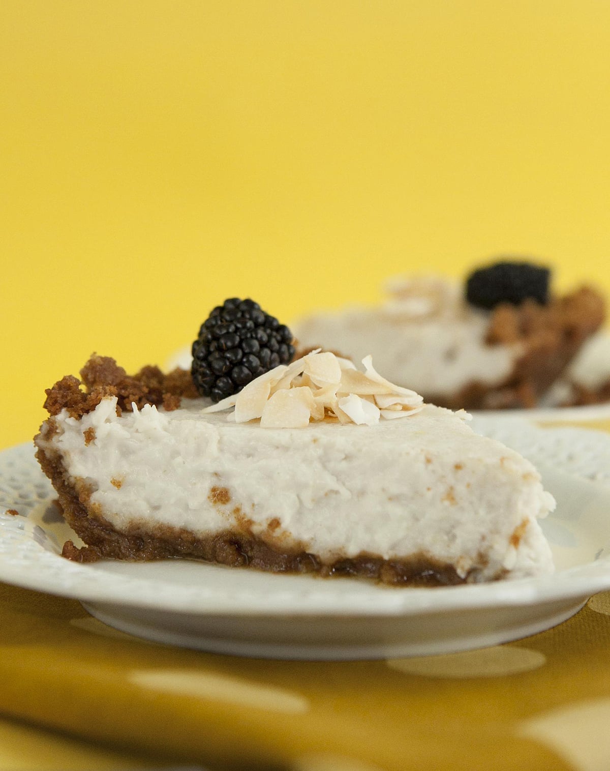 Vegan coconut cream pie slices